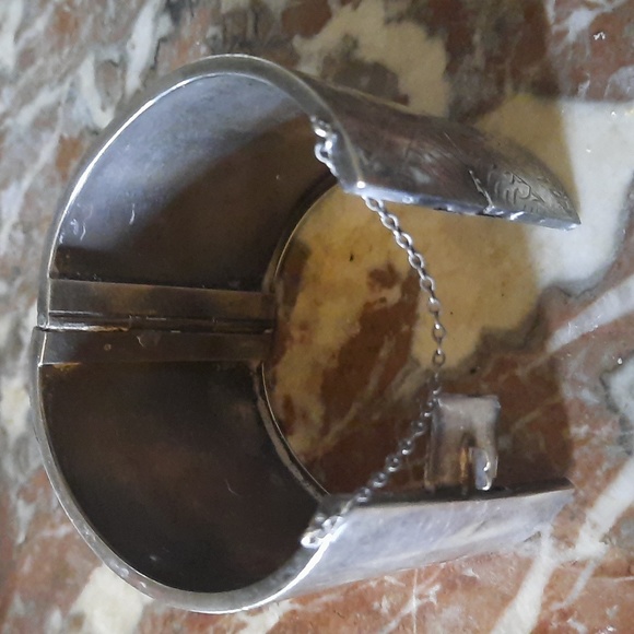 Antique Sterling Silver Cuff Bracelet - Picture 5 of 7